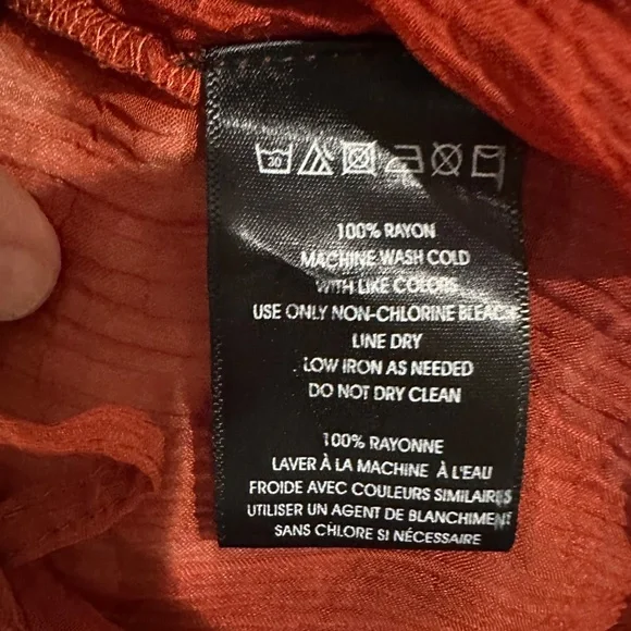 Anthropologie Kimchi Blue Red Rust Semisheer Gauze Top - Picture 8 of 9